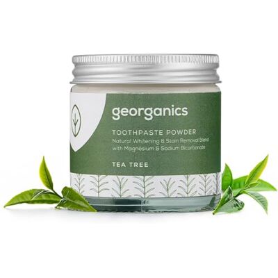 Georganics Dentifrice Blanchissant Bio en Poudre Mélange Blanchissant Naturel et Détachant au Magnésium et au Bicarbonate de Sodium Vegan et Cruelty Free, sans Fluor Théier 60ml Georganics Dentifrice Blanchissant Bio en Poudre Mélange Blanchissant Naturel et Détachant au Magnésium et au Bicarbonate de Sodium Vegan et Cruelty Free, sans Fluor Théier 60ml