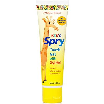 Spry Dentifrice Naturel au Xylitol pour Enfants dès 3 Mois – Gel Dentifrice Doux Sans Fluor, Goût Agréable, Soutient le Développement des Dents en Formation, Strawberry Banana 2 Fl Oz (Pack of 1) Spry Dentifrice Naturel au Xylitol pour Enfants dès 3 Mois – Gel Dentifrice Doux Sans Fluor, Goût Agréable, Soutient le Développement des Dents en Formation, Strawberry Banana 2 Fl Oz (Pack of 1)