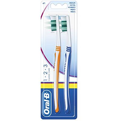 Oral-B 1,2,3 Classic Care 40 Medium Lot de 3 packs de 2 brossettes à tête normale Oral-B 1,2,3 Classic Care 40 Medium Lot de 3 packs de 2 brossettes à tête normale