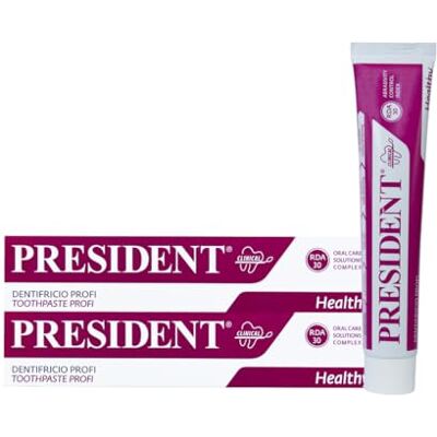 President Kit 2 dentifrice profi avec chlorhexidine 0,20% action désinfectante antibactérienne intensive pour parodontopathies, gencives irritées saignantes et après interventions chirurgicales. RDA President Kit 2 dentifrice profi avec chlorhexidine 0,20% action désinfectante antibactérienne intensive pour parodontopathies, gencives irritées saignantes et après interventions chirurgicales. RDA