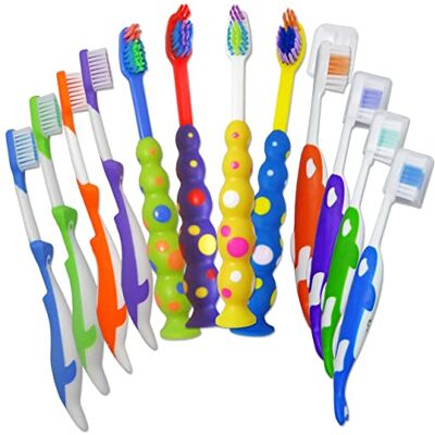 Dental Aesthetics Lot de 12 brosses à dents manuelles pour enfants Dental Aesthetics Lot de 12 brosses à dents manuelles pour enfants
