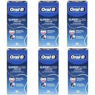 Oral-B Super Floss 50 brins prédécoupés x 6 Oral-B Super Floss 50 brins prédécoupés x 6