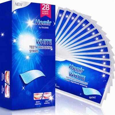 OULEKIE Bandes Blanchiment Dentaire Contre Le Jaunissement 28 Whitening Strips À Utiliser 30 Minutes Par Jour, Goût Menthe Convient Comme Élément De Votre Routine Bucco-dentaire Quotidienne OULEKIE Bandes Blanchiment Dentaire Contre Le Jaunissement 28 Whitening Strips À Utiliser 30 Minutes Par Jour, Goût Menthe Convient Comme Élément De Votre Routine Bucco-dentaire Quotidienne