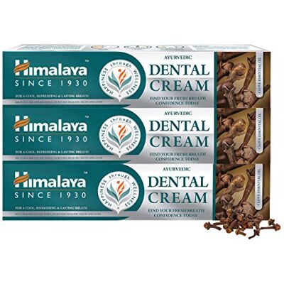 Himalaya Crème dentaire ayurvédique à l'huile essentielle de clou de girofle Prévient les caries et la mauvaise haleine Formulée par des experts dentaires – 100 g (lot de 3) Himalaya Crème dentaire ayurvédique à l'huile essentielle de clou de girofle Prévient les caries et la mauvaise haleine Formulée par des experts dentaires – 100 g (lot de 3)