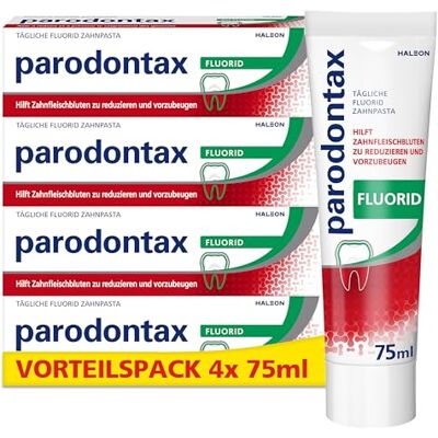Parodontax Dentifrice au fluorure 4 x 75 ml Aide à réduire et à prévenir les saignements des gencives Parodontax Dentifrice au fluorure 4 x 75 ml Aide à réduire et à prévenir les saignements des gencives