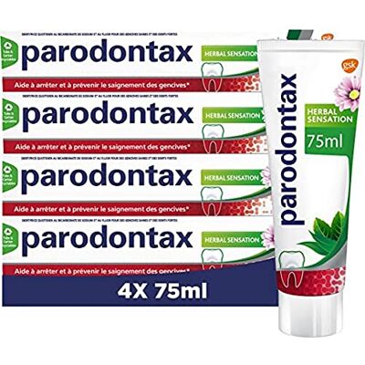 Parodontax Dentifrice Fraîcheur Intense, Lot de 4 x 75 ml Eucalyptus & Menthe Aide à Améliorer la Santé des Gencives & Conserver une Haleine Fraiche Agit Contre la Plaque Dentaire Parodontax Dentifrice Fraîcheur Intense, Lot de 4 x 75 ml Eucalyptus & Menthe Aide à Améliorer la Santé des Gencives & Conserver une Haleine Fraiche Agit Contre la Plaque Dentaire