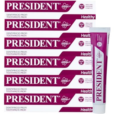 President Kit 5 dentifrice profi avec chlorhexidine 0,20% action désinfectante antibactérienne intensive pour parodontopathies, gencives irritées saignements et après interventions chirurgicales. RDA President Kit 5 dentifrice profi avec chlorhexidine 0,20% action désinfectante antibactérienne intensive pour parodontopathies, gencives irritées saignements et après interventions chirurgicales. RDA