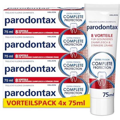 Parodontax Dentifrice Complete Protection au fluorure 4 x 75 ml Aide à réduire et à prévenir les saignements des gencives Parodontax Dentifrice Complete Protection au fluorure 4 x 75 ml Aide à réduire et à prévenir les saignements des gencives