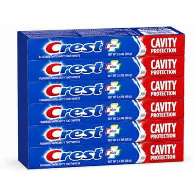 Crest Lot de 6 dentifrices anticarie au fluor Tubes de dentifrice de 68 g Soins bucco-dentaires cliniquement prouvés Protection des caries Rafraîchit l'haleine, des dents et des gencives Crest Lot de 6 dentifrices anticarie au fluor Tubes de dentifrice de 68 g Soins bucco-dentaires cliniquement prouvés Protection des caries Rafraîchit l'haleine, des dents et des gencives