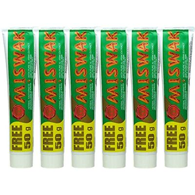 Dabur Miswak dentifrice Lot de 6 dentifrices 75 g Dabur Miswak dentifrice Lot de 6 dentifrices 75 g