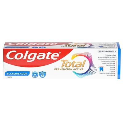 Colgate Total Prevention active blanchissant dentifrice 75 ml Combat les causes principales des problèmes de santé bucco-dentaire Protection antibactérienne 24h Technologie brevetée. Colgate Total Prevention active blanchissant dentifrice 75 ml Combat les causes principales des problèmes de santé bucco-dentaire Protection antibactérienne 24h Technologie brevetée.