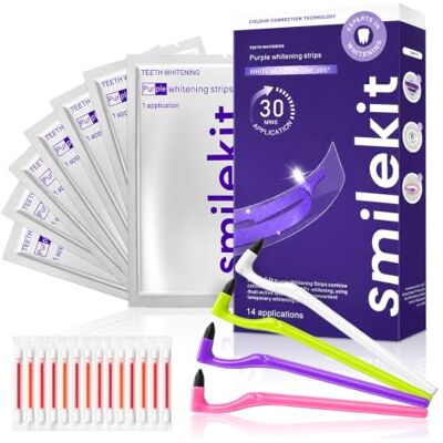 Sikeydels Lot de 28 bandes blanchissantes violettes pour éliminer la plaque dentaire et éliminer le tartre dentaire Sikeydels Lot de 28 bandes blanchissantes violettes pour éliminer la plaque dentaire et éliminer le tartre dentaire