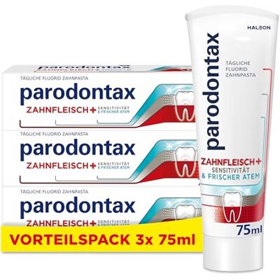 Parodontax Dentifrice pour gencives et sensibilité et haleine fraîche, 3 x 75 ml Parodontax Dentifrice pour gencives et sensibilité et haleine fraîche, 3 x 75 ml