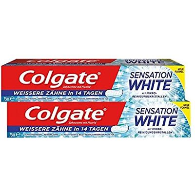 Colgate Sensation White Duo Lot de 2 tubes de dentifrice 75 g Colgate Sensation White Duo Lot de 2 tubes de dentifrice 75 g
