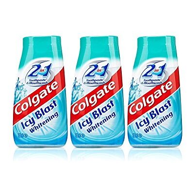 Colgate Lot de 3 flacons de dentifrice et bain de bouche 2 en 1 100 ml Colgate Lot de 3 flacons de dentifrice et bain de bouche 2 en 1 100 ml