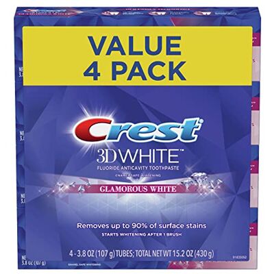 Crest 3D White Luxe, Glamorous White, Vibrant Mint, dentifrice à la menthe, 116 g (lot de 4) Crest 3D White Luxe, Glamorous White, Vibrant Mint, dentifrice à la menthe, 116 g (lot de 4)