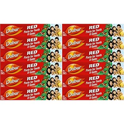 Dabur Dentifrice rouge aux herbes lot de 12 tubes de 100 g Dabur Dentifrice rouge aux herbes lot de 12 tubes de 100 g