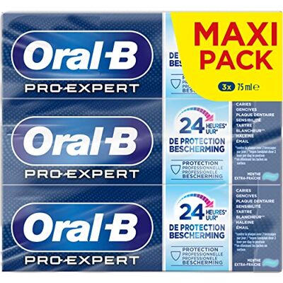 Oral-B Dentifrice Pro-expert 24h menthe extra fraîche 3x75ml Oral-B Dentifrice Pro-expert 24h menthe extra fraîche 3x75ml