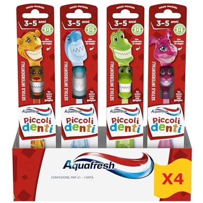 Aquafresh Lot de 4 brosses à dents de lait douces pour enfants de 3 à 5 ans Aquafresh Lot de 4 brosses à dents de lait douces pour enfants de 3 à 5 ans