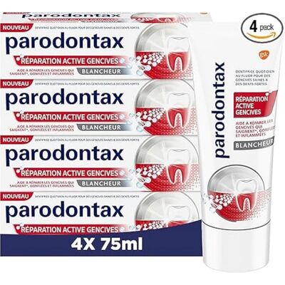 Parodontax Dentifrice Réparation Active Gencives, Blancheur, lot de 4 x 75ml Parodontax Dentifrice Réparation Active Gencives, Blancheur, lot de 4 x 75ml