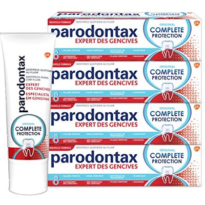 Parodontax Dentifrice Complete Protection Original, 8 Benefices, Contre le Saignement Occasionnel des Gencives, Lot de 4x75ml Parodontax Dentifrice Complete Protection Original, 8 Benefices, Contre le Saignement Occasionnel des Gencives, Lot de 4x75ml