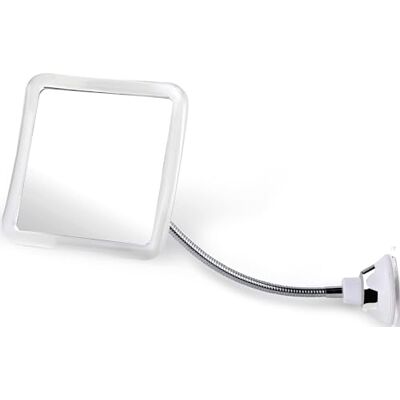 Mirrorvana Miroir de douche flexible sans buée pour rasage avec col de cygne réglable, pivotant à 360° avec aspiration améliorée, incassable 16 cm x 16 cm Mirrorvana Miroir de douche flexible sans buée pour rasage avec col de cygne réglable, pivotant à 360° avec aspiration améliorée, incassable 16 cm x 16 cm