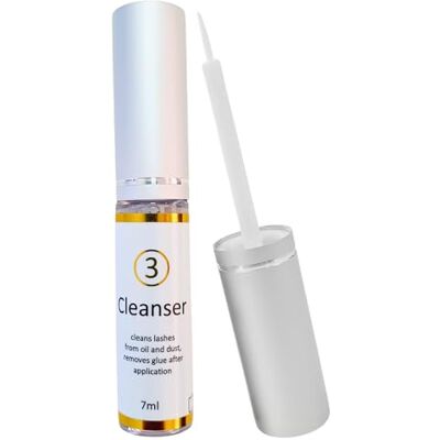 XXL Lashes Nettoyant protéiné pour extensions de cils, nettoyant micellaire sans huile ni alcool, shampoing pour cils de 7 ml avec un pinceau fin XXL Lashes Nettoyant protéiné pour extensions de cils, nettoyant micellaire sans huile ni alcool, shampoing pour cils de 7 ml avec un pinceau fin