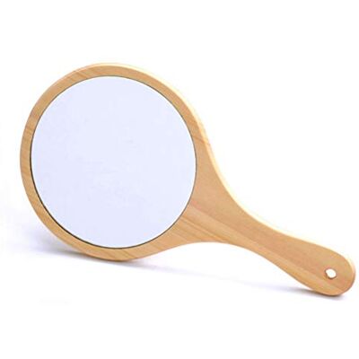 Jackallo Miroir Bois Portable Vintage Miroir de Poignée Suspendu pour Salon Maquillage Jackallo Miroir Bois Portable Vintage Miroir de Poignée Suspendu pour Salon Maquillage