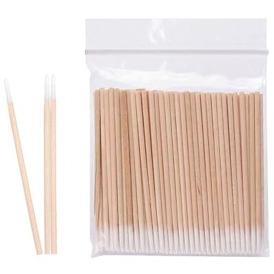VNDKGN Lot de 100 cotons-tiges pointus en bois de bambou fins à pointe pointue Applicateur de nettoyage réutilisable pour sourcils, tatouage, beauté, maquillage, couture des ongles, dédié à la cueillette VNDKGN Lot de 100 cotons-tiges pointus en bois de bambou fins à pointe pointue Applicateur de nettoyage réutilisable pour sourcils, tatouage, beauté, maquillage, couture des ongles, dédié à la cueillette