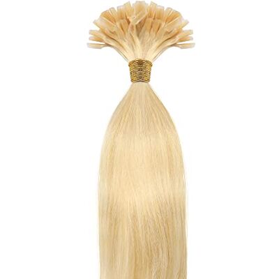 Beauty7 U-tips #613 Lot de 50 extensions de cheveux humains Remy à faire soi-même 50 cm 0,5 g Blond clair Beauty7 U-tips #613 Lot de 50 extensions de cheveux humains Remy à faire soi-même 50 cm 0,5 g Blond clair