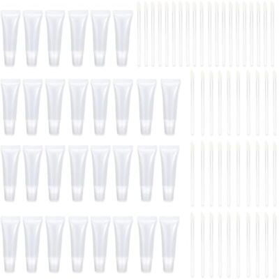 YSJCHEBS Tubes De Rouge À Lèvres De 30 Pièces Et Pinceaux À Lèvres De 50 Pièces, Tubes En Plastique Transparent, Tubes Cosmétiques, Accessoires De Voyage YSJCHEBS Tubes De Rouge À Lèvres De 30 Pièces Et Pinceaux À Lèvres De 50 Pièces, Tubes En Plastique Transparent, Tubes Cosmétiques, Accessoires De Voyage