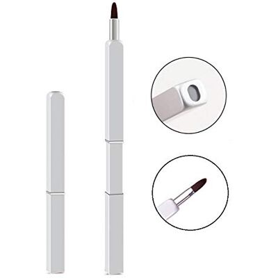 Liasun Exquis Pinceau à lèvres professionnel applicateur de rouge à lèvres rétractable, pinceau de maquillage pour femme et fille (argent) Liasun Exquis Pinceau à lèvres professionnel applicateur de rouge à lèvres rétractable, pinceau de maquillage pour femme et fille (argent)