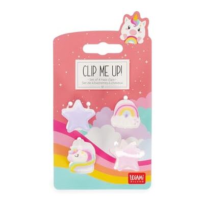 Legami Lot de 4 Mini Pinces à Cheveux Clip Me Up!, Thème Kitty, Pinces à Coiffure et Styling, en PS, Acrylique, 2,5 x 2,5 x 1,5 cm Legami Lot de 4 Mini Pinces à Cheveux Clip Me Up!, Thème Kitty, Pinces à Coiffure et Styling, en PS, Acrylique, 2,5 x 2,5 x 1,5 cm