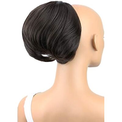 CAISHA Chignon Postiche Tresse Chignon Hepburn Attache Cheveux Chignons Brun Foncé HD1 CAISHA Chignon Postiche Tresse Chignon Hepburn Attache Cheveux Chignons Brun Foncé HD1
