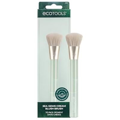 EcoTools Sea Gems Cream Blush Brush, Liquid & Cream Blush Makeup Brush for Smooth Buildable Cheek Color, Dense Rounded Bristles, Sustainable Design, Vegan & Cruelty-Free, 1 Count EcoTools Sea Gems Cream Blush Brush, Liquid & Cream Blush Makeup Brush for Smooth Buildable Cheek Color, Dense Rounded Bristles, Sustainable Design, Vegan & Cruelty-Free, 1 Count