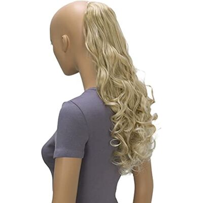 CAISHA 50cm Postiche Natte Queue De Cheval Extensions Avec 2 Bandes De Cheveux Bouclés Mélange Blond Clair HC5-1 CAISHA 50cm Postiche Natte Queue De Cheval Extensions Avec 2 Bandes De Cheveux Bouclés Mélange Blond Clair HC5-1