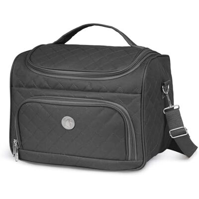 KINSTON Vanity avec Séparateurs Amovibles Trousse de Toilette Cosmétiques avec Compartiments et Poignée, Organisateur de Voyage à Suspendre, Sac de Rangement Grande capacité Noir KINSTON Vanity avec Séparateurs Amovibles Trousse de Toilette Cosmétiques avec Compartiments et Poignée, Organisateur de Voyage à Suspendre, Sac de Rangement Grande capacité Noir