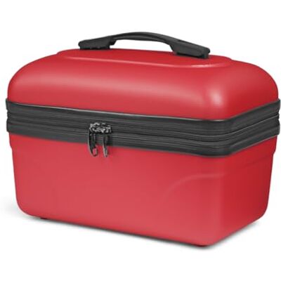 KINSTON Vanity Trousse de Toilette Cosmétiques, Rigide avec Poignée, Organisateur de Voyage, Boîte de Rangement Grande capacité (Rouge/Grand Modèle) KINSTON Vanity Trousse de Toilette Cosmétiques, Rigide avec Poignée, Organisateur de Voyage, Boîte de Rangement Grande capacité (Rouge/Grand Modèle)