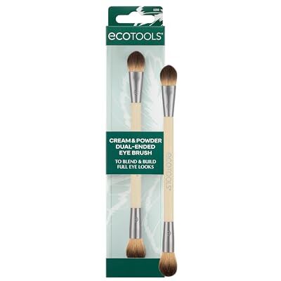 EcoTools Cream & Powder Dual-Ended Eye Brush, Flat & Fluffy Eyeshadow Brush for Packing, Blending & Full Eye Looks, Sustainable Makeup Tool, Vegan & Cruelty-Free, 1 Count EcoTools Cream & Powder Dual-Ended Eye Brush, Flat & Fluffy Eyeshadow Brush for Packing, Blending & Full Eye Looks, Sustainable Makeup Tool, Vegan & Cruelty-Free, 1 Count