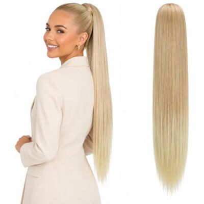 CAISHA Postiche 65cm Extensions En cheveux Synthétiques Lisse Tresse avec Cordon De Serrage Mélange Blond PH609 CAISHA Postiche 65cm Extensions En cheveux Synthétiques Lisse Tresse avec Cordon De Serrage Mélange Blond PH609