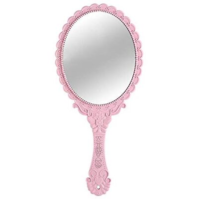 KABAKE Miroir de poche, miroir portatif avec poignée, petit paquet de voyage, miroirs compacts, miroir de maquillage décoratif vintage pour sac à main pour filles et femmes (rose) KABAKE Miroir de poche, miroir portatif avec poignée, petit paquet de voyage, miroirs compacts, miroir de maquillage décoratif vintage pour sac à main pour filles et femmes (rose)