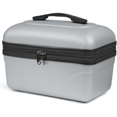 KINSTON Vanity Trousse de Toilette Cosmétiques, Rigide avec Poignée, Organisateur de Voyage, Boîte de Rangement Grande capacité (Gris clair/Grand Modèle) KINSTON Vanity Trousse de Toilette Cosmétiques, Rigide avec Poignée, Organisateur de Voyage, Boîte de Rangement Grande capacité (Gris clair/Grand Modèle)