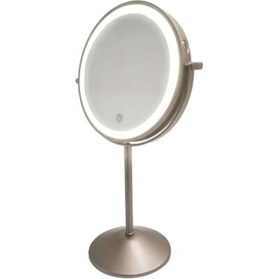 Cecotec FaceCare Mirror Dual Miroir de maquillage rechargeable double face 1x et 10x, éclairage LED avec 3 niveaux, bouton tactile, rotation à 360°, boîtier en métal, batterie 2000 mAh, USB-C Cecotec FaceCare Mirror Dual Miroir de maquillage rechargeable double face 1x et 10x, éclairage LED avec 3 niveaux, bouton tactile, rotation à 360°, boîtier en métal, batterie 2000 mAh, USB-C