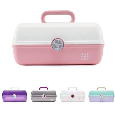 Caboodles Boîte de maquillage On-The-Go pour fille, opale blanche, boîte de rangement de maquillage en plastique rigide, miroir intégré, loquet sécurisé pour un voyage sûr, rangement spacieux pour de Caboodles Boîte de maquillage On-The-Go pour fille, opale blanche, boîte de rangement de maquillage en plastique rigide, miroir intégré, loquet sécurisé pour un voyage sûr, rangement spacieux pour de