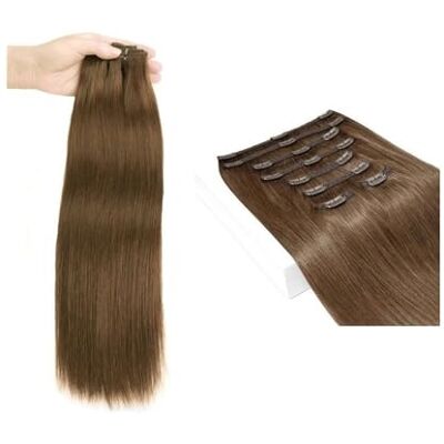 DTACBNEUZ Extensions de cheveux Clip dans les extensions de cheveux vrais humains #6 châtain brun 120G 8 pièces Double trame épaisse soyeuse pince droite Extensions Remy(24inches) DTACBNEUZ Extensions de cheveux Clip dans les extensions de cheveux vrais humains #6 châtain brun 120G 8 pièces Double trame épaisse soyeuse pince droite Extensions Remy(24inches)
