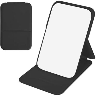 Naapesi Miroir de poche et de table, 11 x 7 cm, miroir pliable portable, parfait pour se raser ou appliquer maquillage, avec cuir PU Naapesi Miroir de poche et de table, 11 x 7 cm, miroir pliable portable, parfait pour se raser ou appliquer maquillage, avec cuir PU