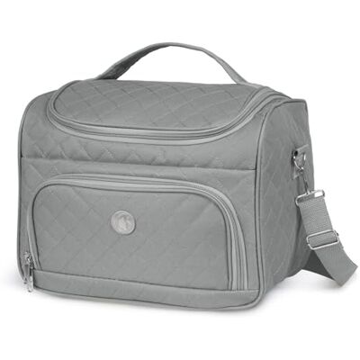 KINSTON Vanity avec Séparateurs Amovibles Trousse de Toilette Cosmétiques avec Compartiments et Poignée, Organisateur de Voyage à Suspendre, Sac de Rangement Grande capacité Gris KINSTON Vanity avec Séparateurs Amovibles Trousse de Toilette Cosmétiques avec Compartiments et Poignée, Organisateur de Voyage à Suspendre, Sac de Rangement Grande capacité Gris