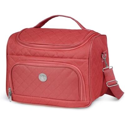 KINSTON Vanity avec Séparateurs Amovibles Trousse de Toilette Cosmétiques avec Compartiments et Poignée, Organisateur de Voyage à Suspendre, Sac de Rangement Grande capacité Rouge KINSTON Vanity avec Séparateurs Amovibles Trousse de Toilette Cosmétiques avec Compartiments et Poignée, Organisateur de Voyage à Suspendre, Sac de Rangement Grande capacité Rouge