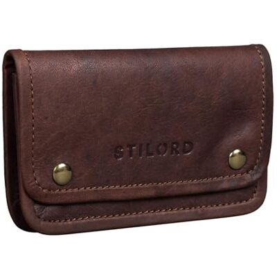 STILORD "Kingston" Vintage Pochette à Tabac Cuir Blague à Tabac Étui à Tabac Hommes et Femmes Pochette pour Cigarette avec Compartiment Pour Filtres Couleur:cognac marron foncé STILORD "Kingston" Vintage Pochette à Tabac Cuir Blague à Tabac Étui à Tabac Hommes et Femmes Pochette pour Cigarette avec Compartiment Pour Filtres Couleur:cognac marron foncé