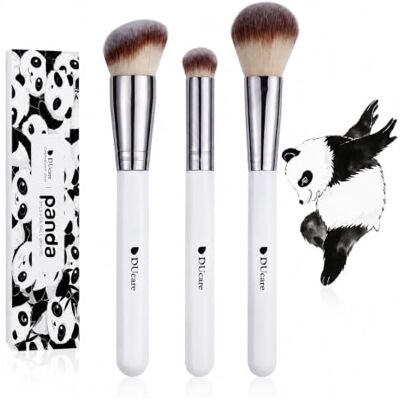 DUcare Lot de 3 pinceaux de maquillage de voyage pour poudre, anti-cernes, contour, fard à joues, bronzant, fond de teint, outils cosmétiques synthétiques – Blanc DUcare Lot de 3 pinceaux de maquillage de voyage pour poudre, anti-cernes, contour, fard à joues, bronzant, fond de teint, outils cosmétiques synthétiques – Blanc